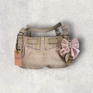 (NWT) JUICY COUTURE | juicy fan club satchel - sandstone powder b
